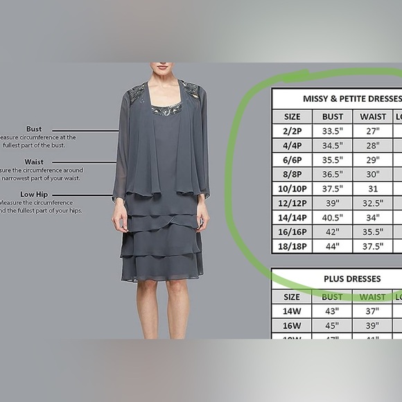 💙 SLNY SL Fashion New York Embellished Navy Tiered Chiffon Dress & Capelet  NWT - Picture 9 of 10